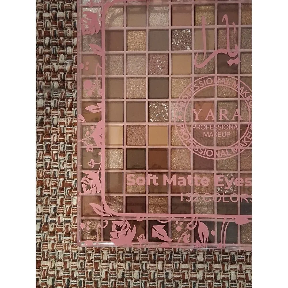 YARA 132 Soft Matte Eyeshadow Palette - Mauve, Pink, and Neutral Tones. New